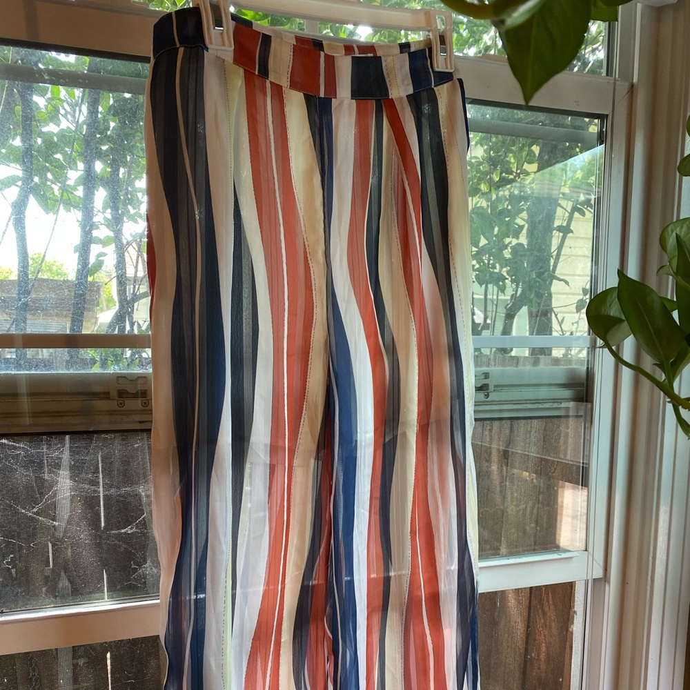 Silk sheer wide leg boho festival pants🌻